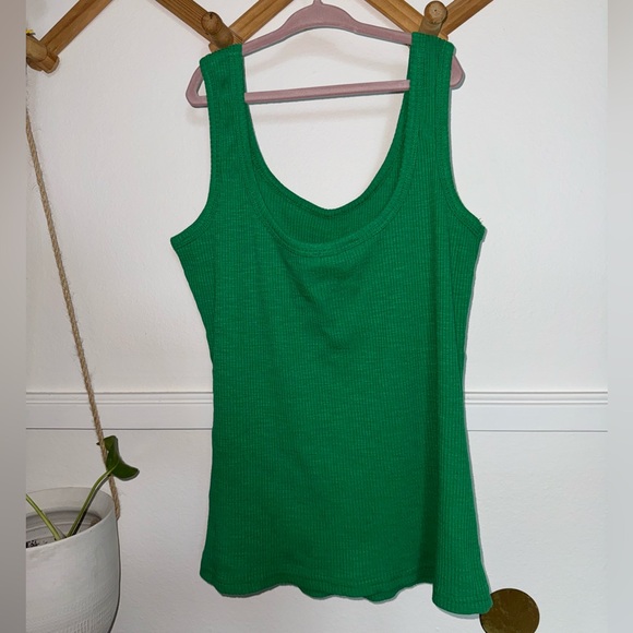 Green Ribbed Tank Top - Picture 2 of 3